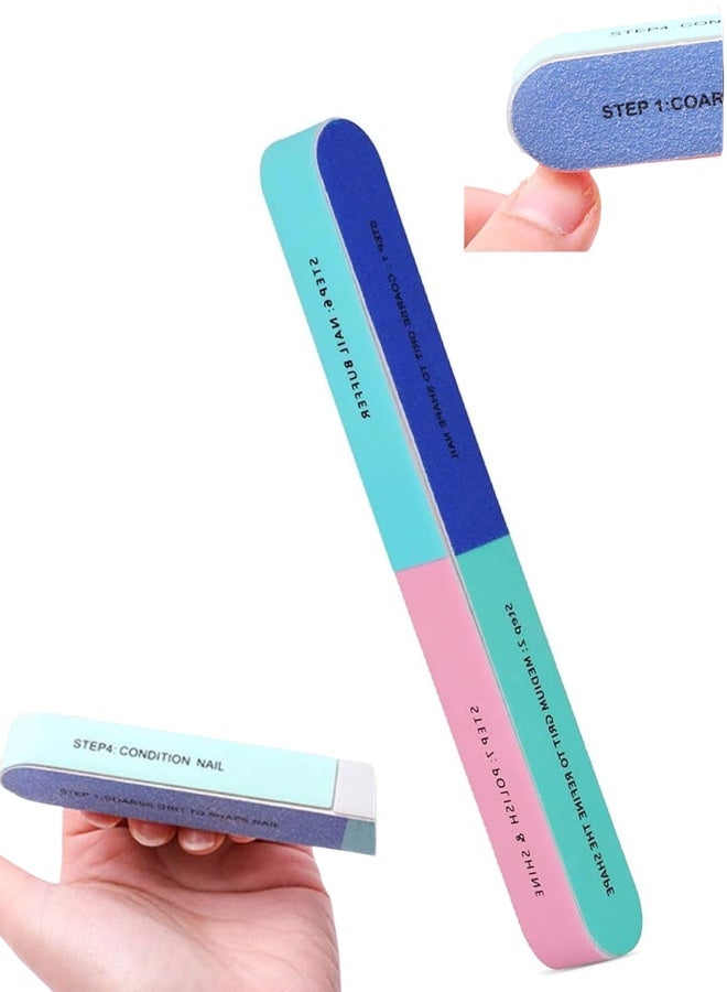 مكعب تلميع الأظافر 7 خطوات - كتلة تلميع احترافية ذات 7 أسطح لتشكيل وتنعيم الأظافر ومنحها لمعاناً عالياً - Image 1